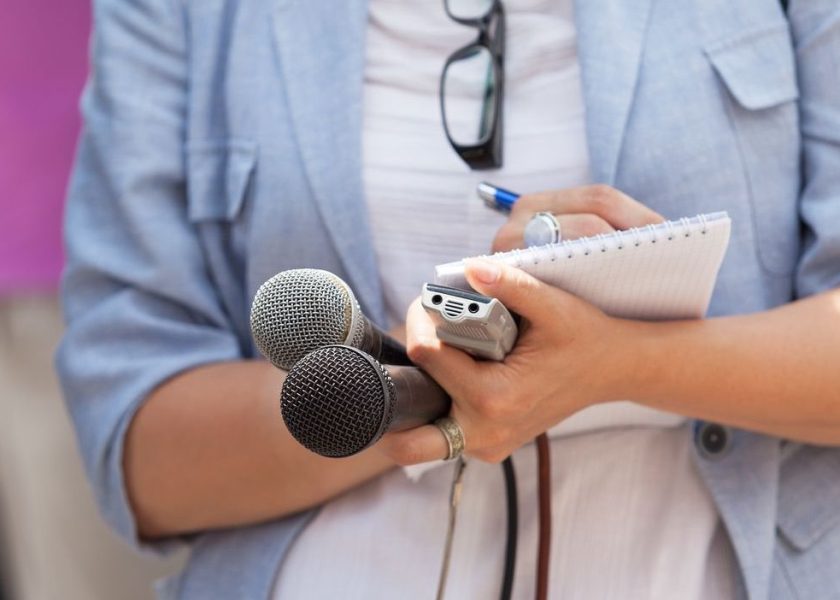 Journalist. News conference.