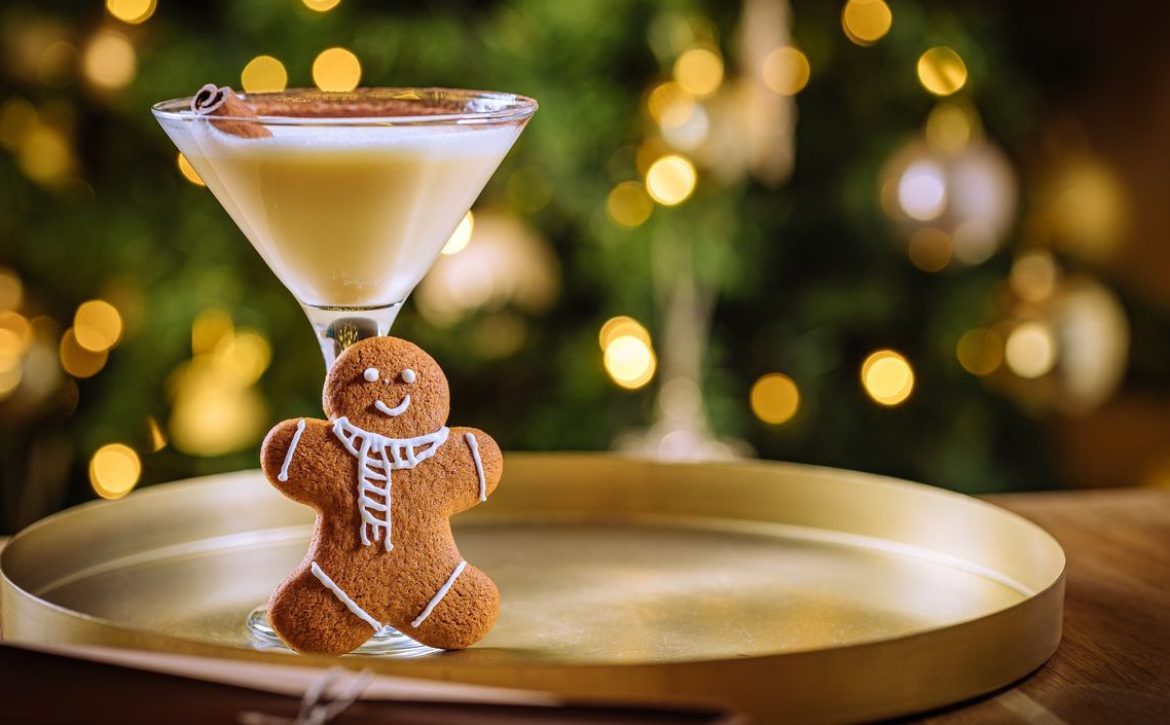 Eggnog in Martini glass