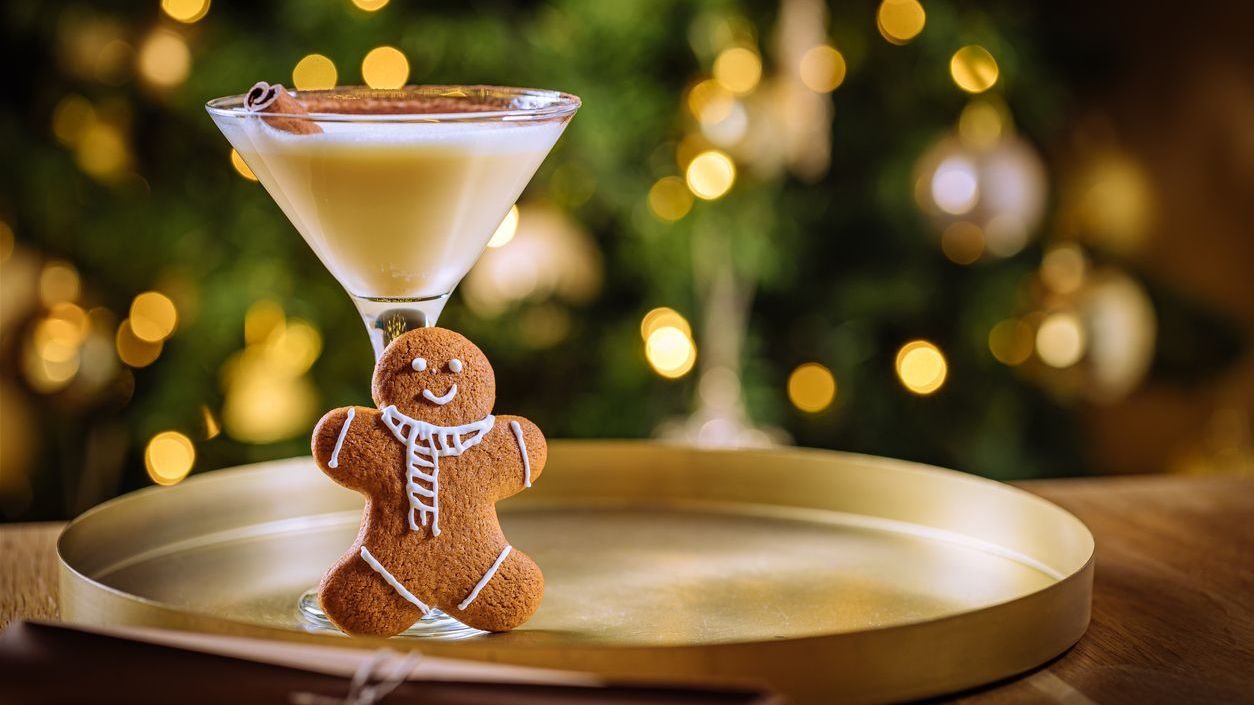 Eggnog in Martini glass