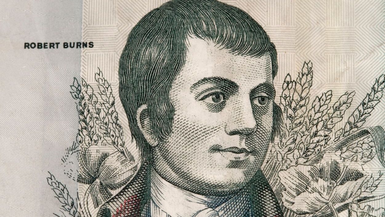 Robert Burns as depicted on a Scottish Banknote.